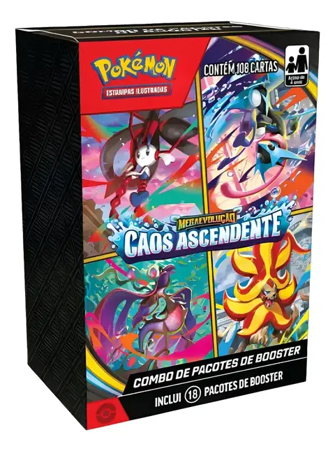 Combo De Pacotes Pokémon TCG: Caos Ascendente — 18 Boosters